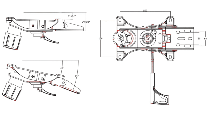 YZ-D12 Chair Spare Parts Swivel Chair Mechanism