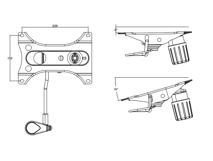 YZ-220 Middle Class Mechanism Pneumatic Slide-Lock System | One Handle for Lift & Lock