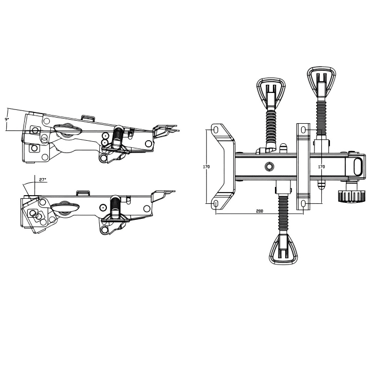 YZ-D03 Export Three-function Chassis Chair Spare Parts Swivel Chair Mechanism