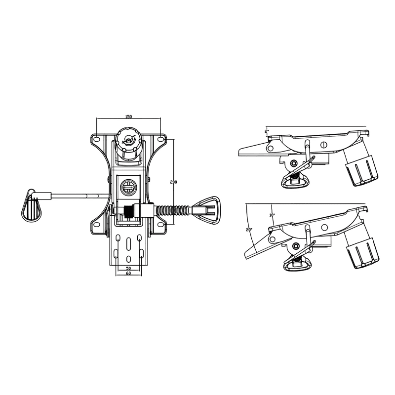 YZ-D07 Chasing Back Lock Mid-shift Chair Spare Parts Swivel Chair Mechanism